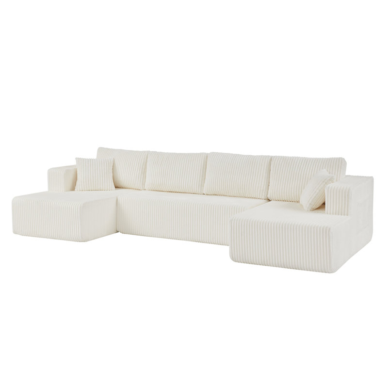 Canapé modulaire en U de 132 po, Beige