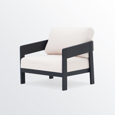 31.1'' Powder Coated Aluminum Outdoor Patio Club Chairs Set Of 2 With 5.2'' Seat Cushions