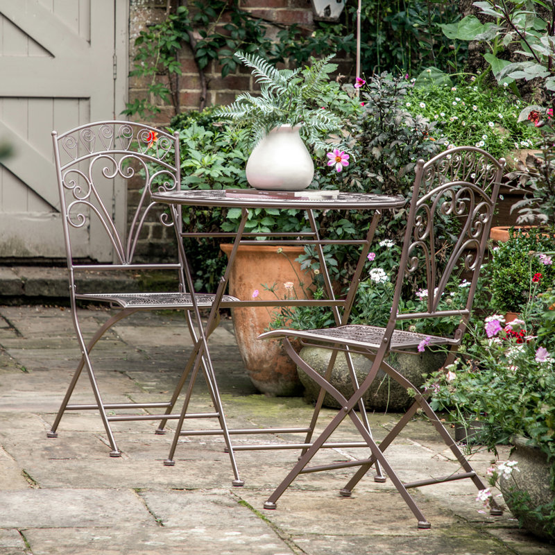 Moraby 2 - Person Patio Dining Set with Round Table, Brown