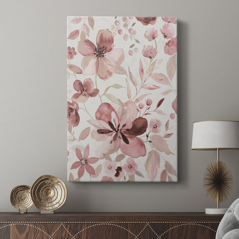 Rosé chatoyant II - Cavas enveloppés de galerie, H 12 po x l 8 po