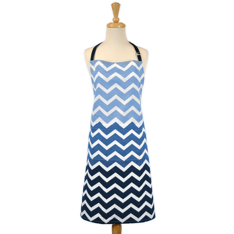 Amarilis Cotton Bib Apron, Nautical Blue