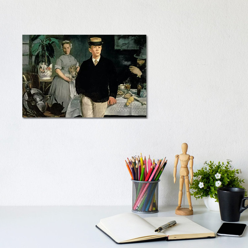 Luncheon In The Studio by Edouard Manet - Wrapped Canvas Painting, 20.32cm H x 30.48cm W x 1.91cm D