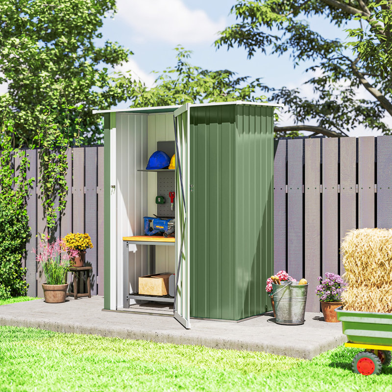 4.7ft. W x 2.8ft. D Flat Garden Shed, Light Green
