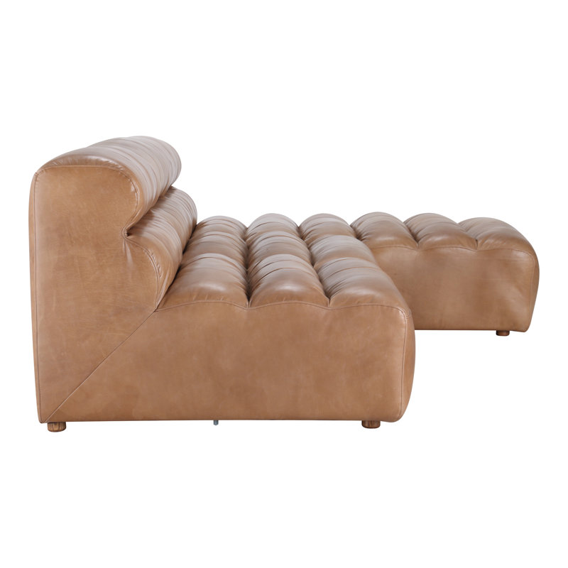Ramsay Modular Chaise Sectional, Brown Top Grain Leather