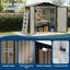 Remise de rangement extérieure en métal robuste 6 pi x 4 pi - Portes doubles verrouillables, toit à pignon, rangement imperméable et antirouille pour les outils, les vélos et l'équipement de patio (brun)-123406914