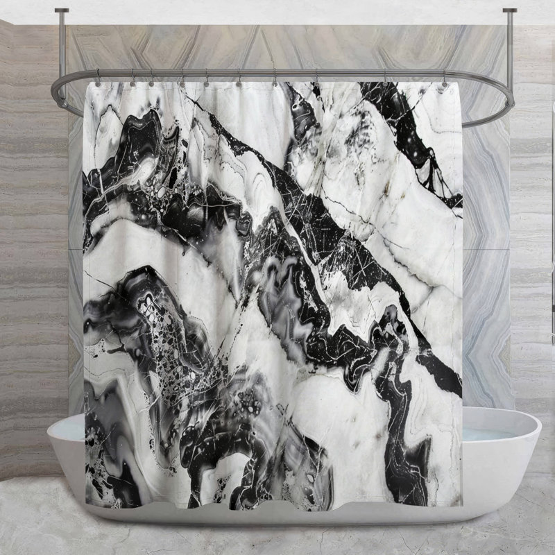 Rideau de douche en marbre - Texture décor de salle de bain 16566, H 93 po x l 70 po