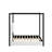 Queen Size Upholstered Canopy Bed Frame With Headboard