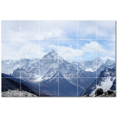 Murale décorative en céramique 8 po x 8 po Mountains Photo