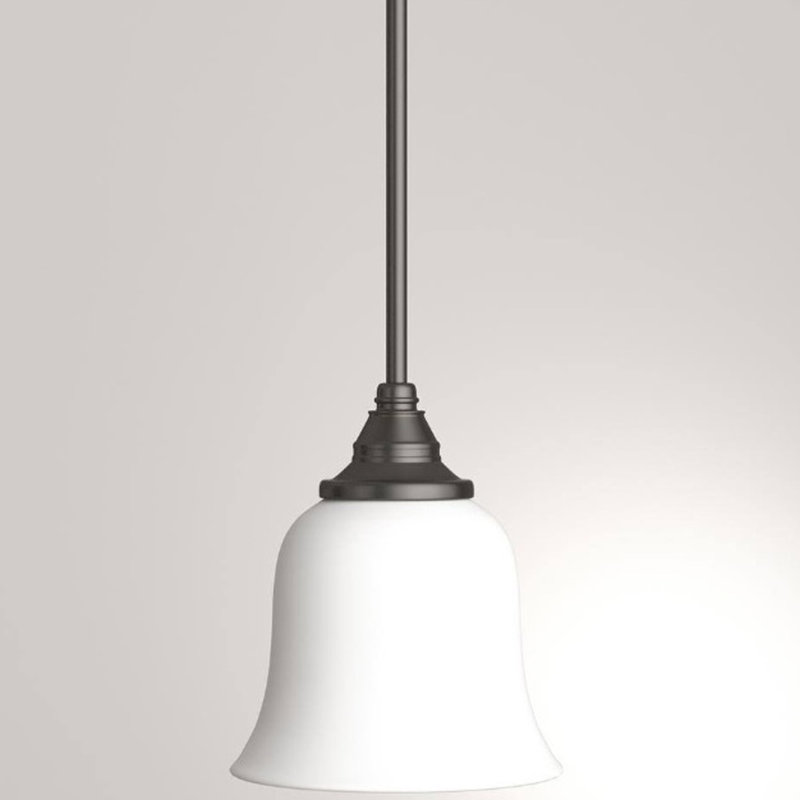 Elegant Oil-Rubbed Bronze 57" Mini Pendant with Frosted White Glass Shade