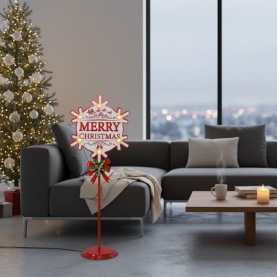 31” Lighted Merry Christmas Metal Yard Stake - Porch Sign