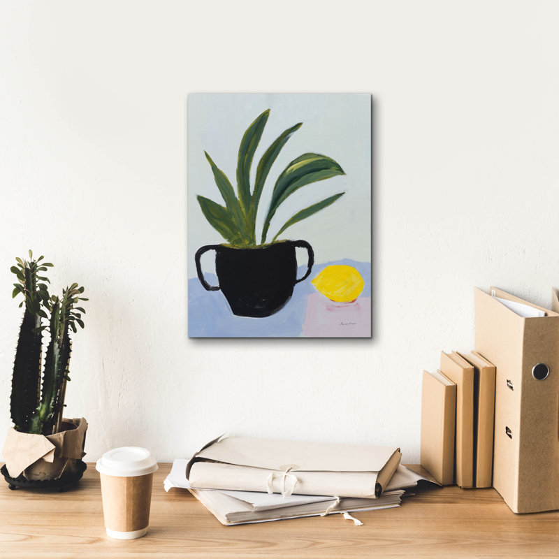 "Epic Graffiti" Plant With Lemon "par Pamela Munger, art mural sur toile, H 16 po x l 12 po x P 0,75 po