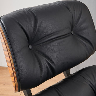 Méridienne pivotante en cuir véritable avec repose-pieds 20,5 po Mattelynn