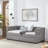 Upholstered Daybed With Two Drawers, With Button And Copper Nail On Square Arms
