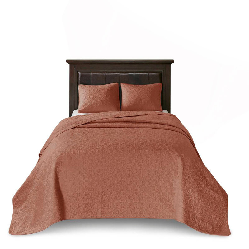 3 Piece Reversible Quilt Set Clay Red