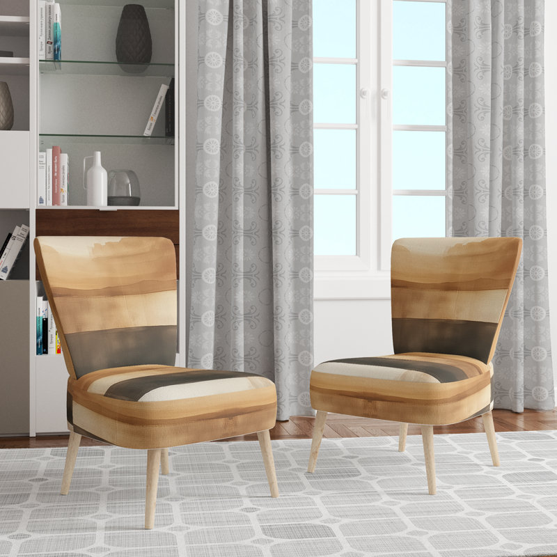 Chaise d'appoint abstraite moderne transitionnelle - Chaise d'appoint Modern Shapes III beige et noire