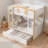 Bunk Bed With House-shaped Guardrails, Storage Shelves And Trundle-731179350