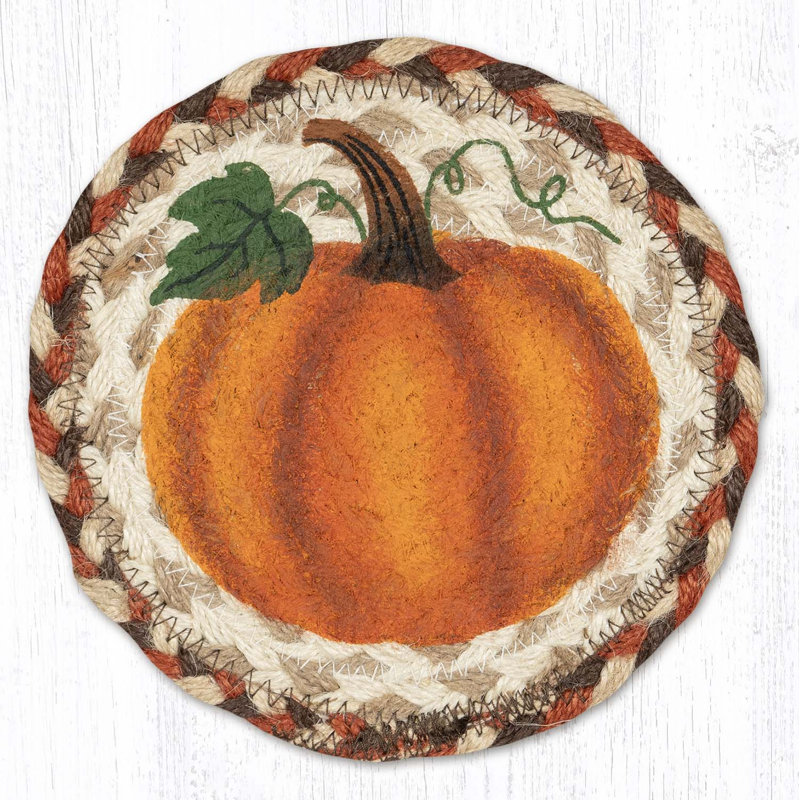  LC-884 Pumpkin Round Large Coaster 7"x7"