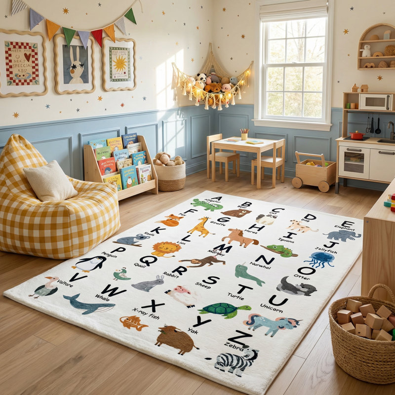 Tapis blanc / beige 5 pi x 8 pi (5 pi 3 po x 7 pi 7 po) Atlas, Rectangle 5 pi 3 po x 7 pi 7 po