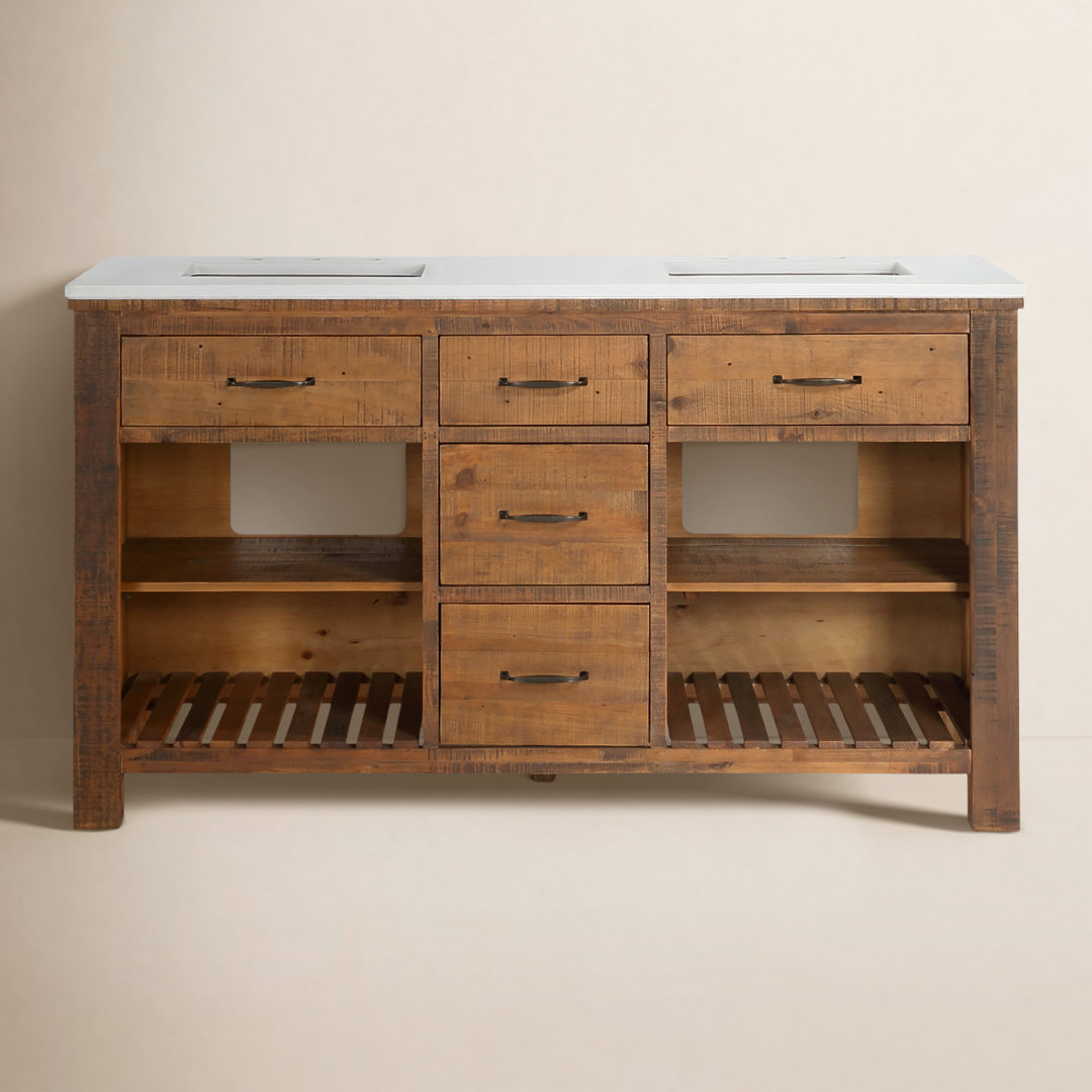 Marlie 60'' Double Bathroom Vanity with Quartz Top Birch Lane™