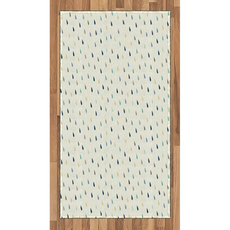 Tapis décoratif blanc à haute densité en fibres longues, Rectangle 2 pi 7 po x 5 pi