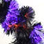 Couronne 24 po à fibre optique noire avec lumières mauves et oranges