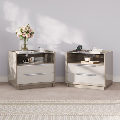 Situ Modern Nightstand with Charging Station