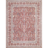 Hand Knotted Wool Area Rug in Red