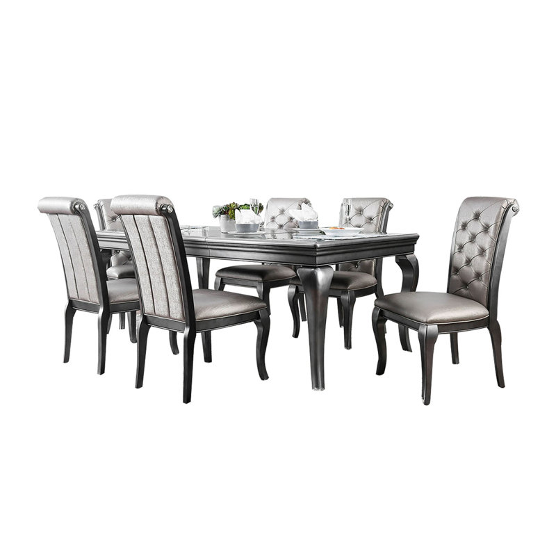 Elbing Extendable Four Leg Dining Set, 7