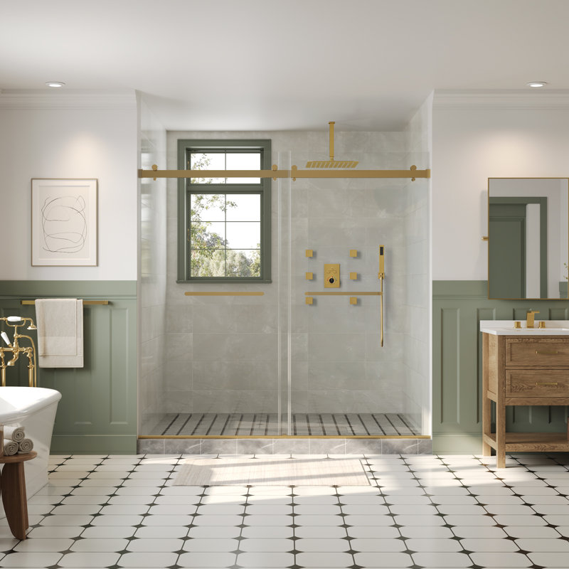 Système de douche thermostatique de plafond, ensemble de robinet de douche carré avec ensemble de pomme de douche et poignée de 12 pouces, ensemble de garniture de valve
