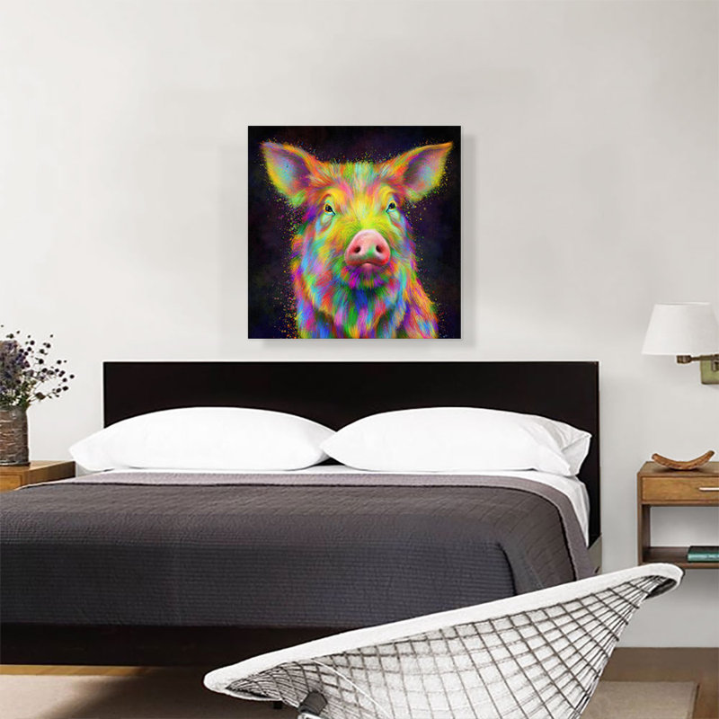 «Pig Farm Animal», impression sur toile tendue, H 26 po x l 26 po x P 0,75 po