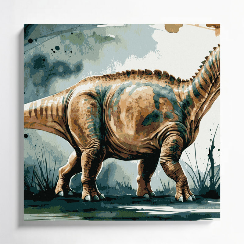 «Dinosaur Brontosaurus», art mural sur toile, H 8 po x l 8 po