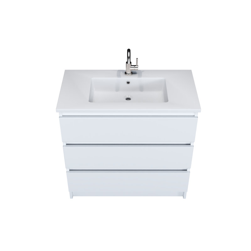 Ensemble de meuble-lavabo simple 36 po Hagerstown, Blanc lustré