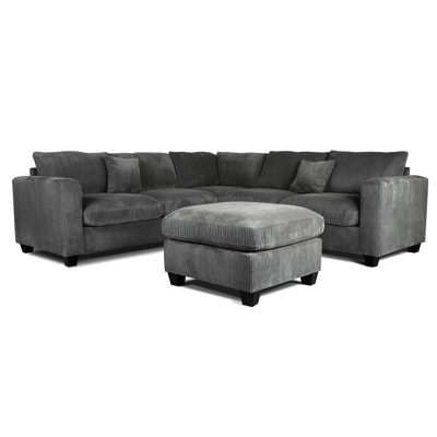 Corduroy Sectional set with Ottoman