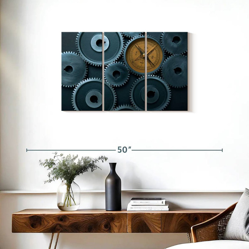 Cogs And Compass, 20" H x 33" W