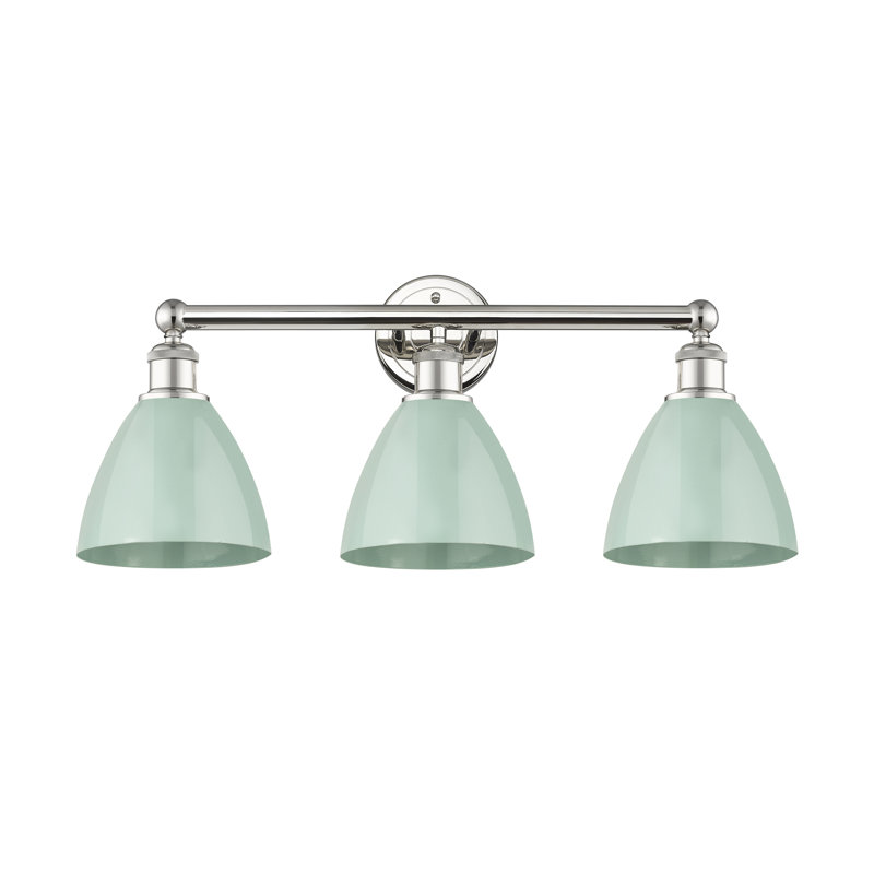 Anglie 3 - Light Dimmable Vanity Light, Seafoam, Polished Nickel