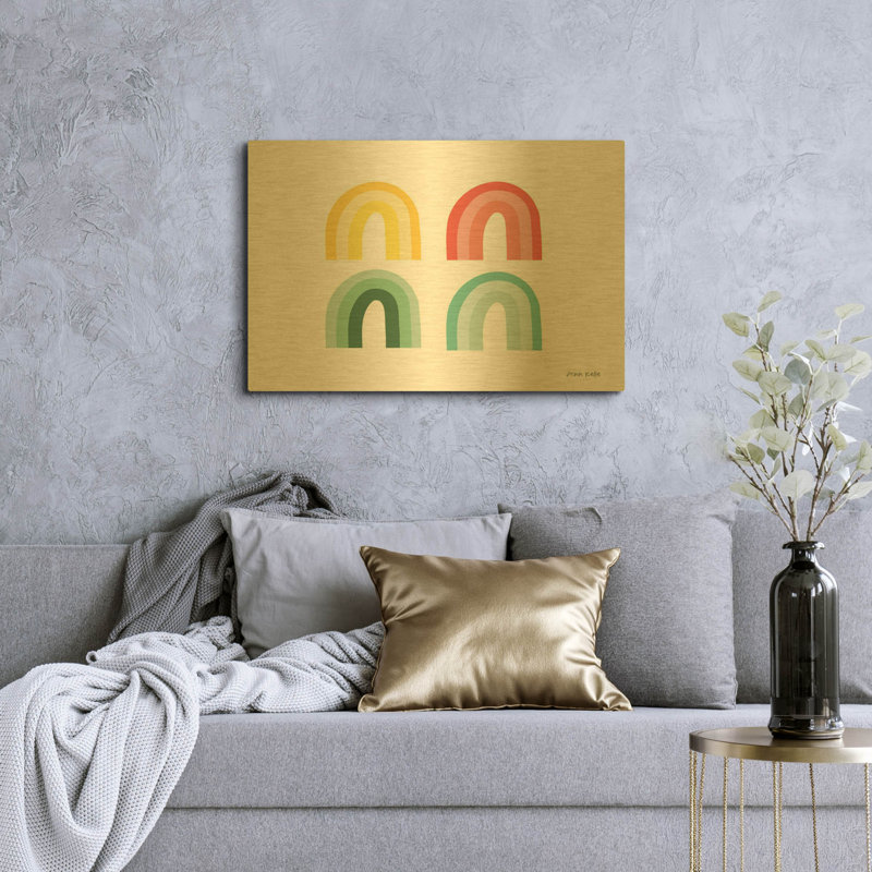 «Rainbow Colors I» par Ann Kelle, art mural en métal doré, 36 po x 24 po, 36 po x 24 po