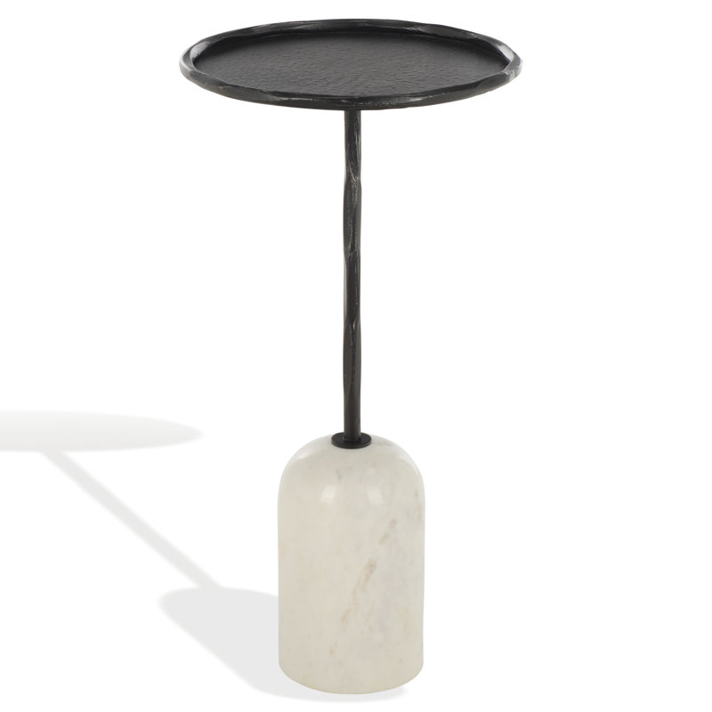 Tanyarose Metal And Marble Drink Table, Black/White