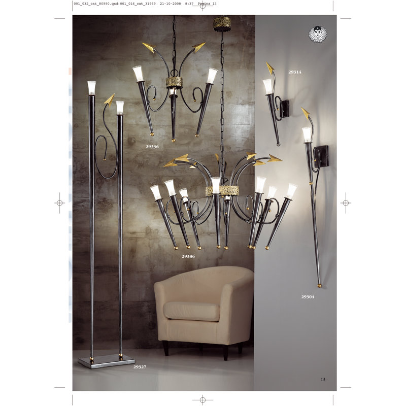 Dominique Candle Wall Light, 110 cm H x 8cm W x 21cm D