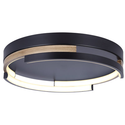 Juras 15 In. 4 Light Integrated LED Matte Black Modern Flush Mount