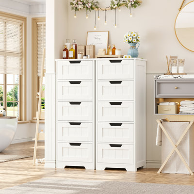 15.7" W X 40.1" H X 11.8" D Free-standing Linen Cabinet (set Of 2)
