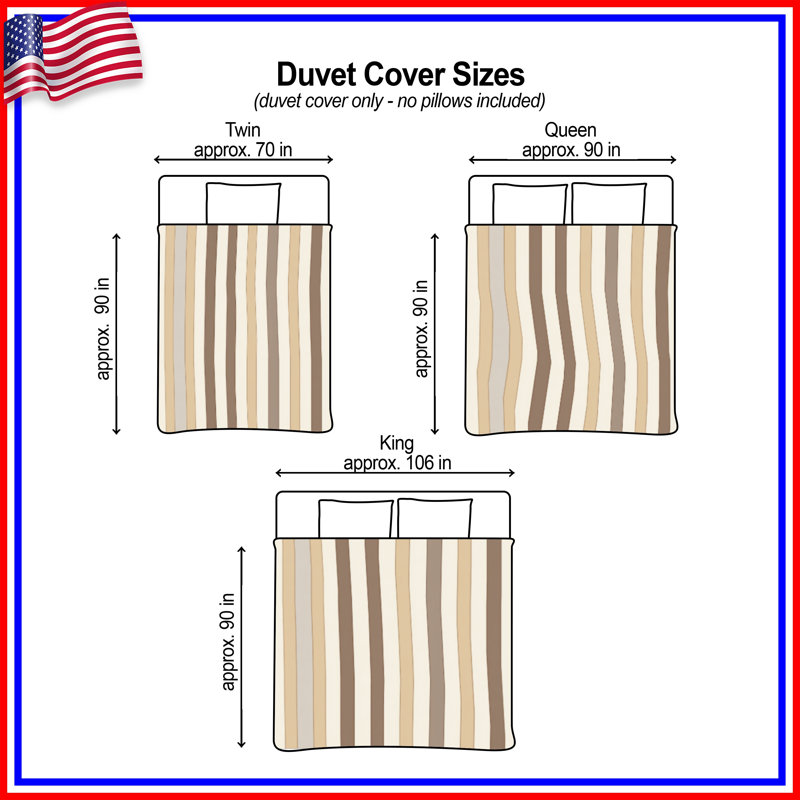 Striped Bedding Pattern Duvet Cover Modern, King