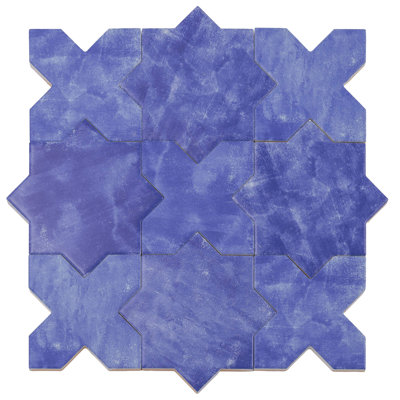 Siena Cornflower Blue 5 in. Star with Cross Matte Ceramic Wall and Floor Tile (10.76 sq ft/case) - 54 Pack