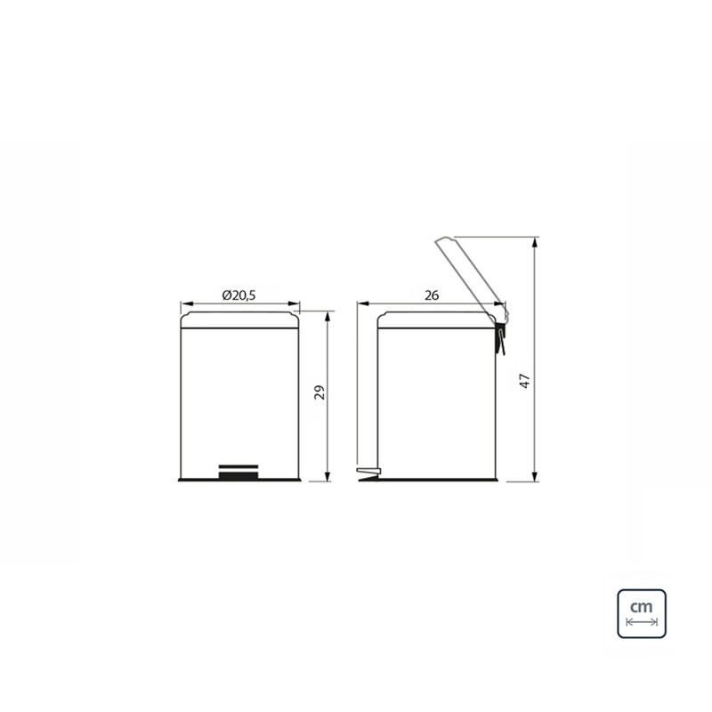 Stainless Steel Step On, 5 L