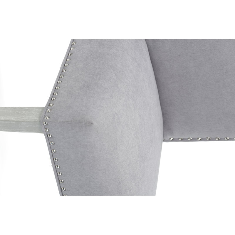 Collection de salle à manger Hylee Bella, Microfibre gris, Argent argent