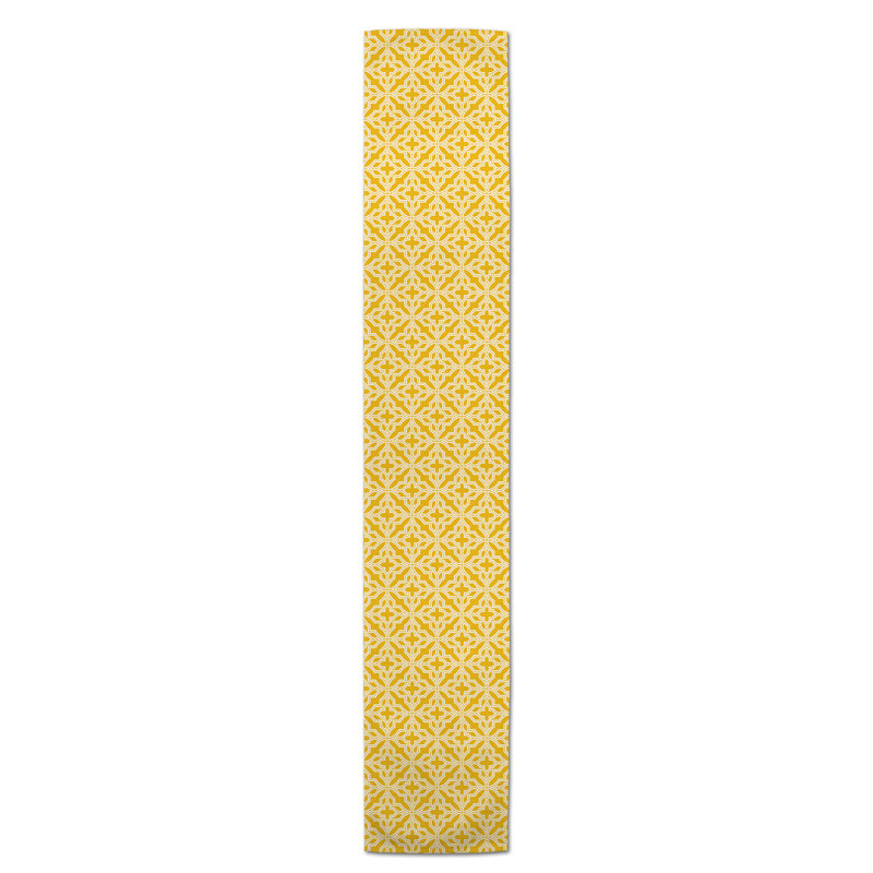 Chemin de table Hovig Geo, 90 po x 16 po, Jaune, Geometric 1