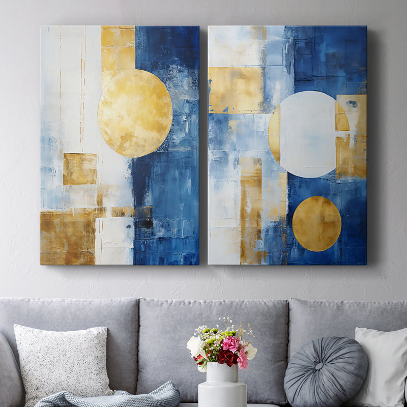 ABSTRACT Series - Toile tendue avec châssis de qualité supérieure - Prêt à accrocher, H 18 po x l 24 po