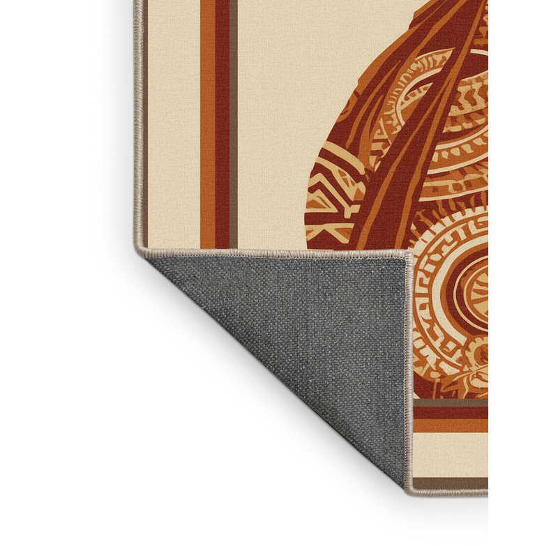 Tapis oriental moelleux doux et moelleux de style oriental de style Warrior de Duren - reliure beige, 7x9