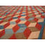 Tapis unique en laine noué à la main de 9 pi x 12 pi rouge / crème / bleu