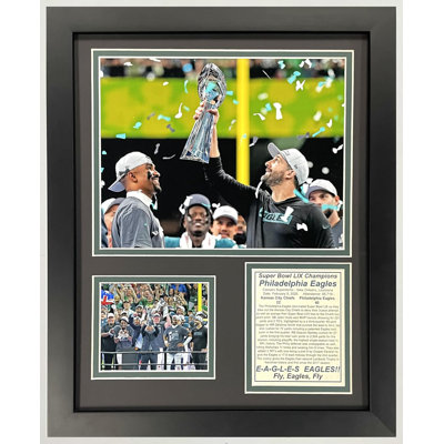 Philadelphia Eagles | 2024 Super Bowl LIX Champions | 12"x15" Framed Photo Collage | Coach & QB