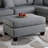 Polyfiber Reversible Sectional Sofa With Ottoman
